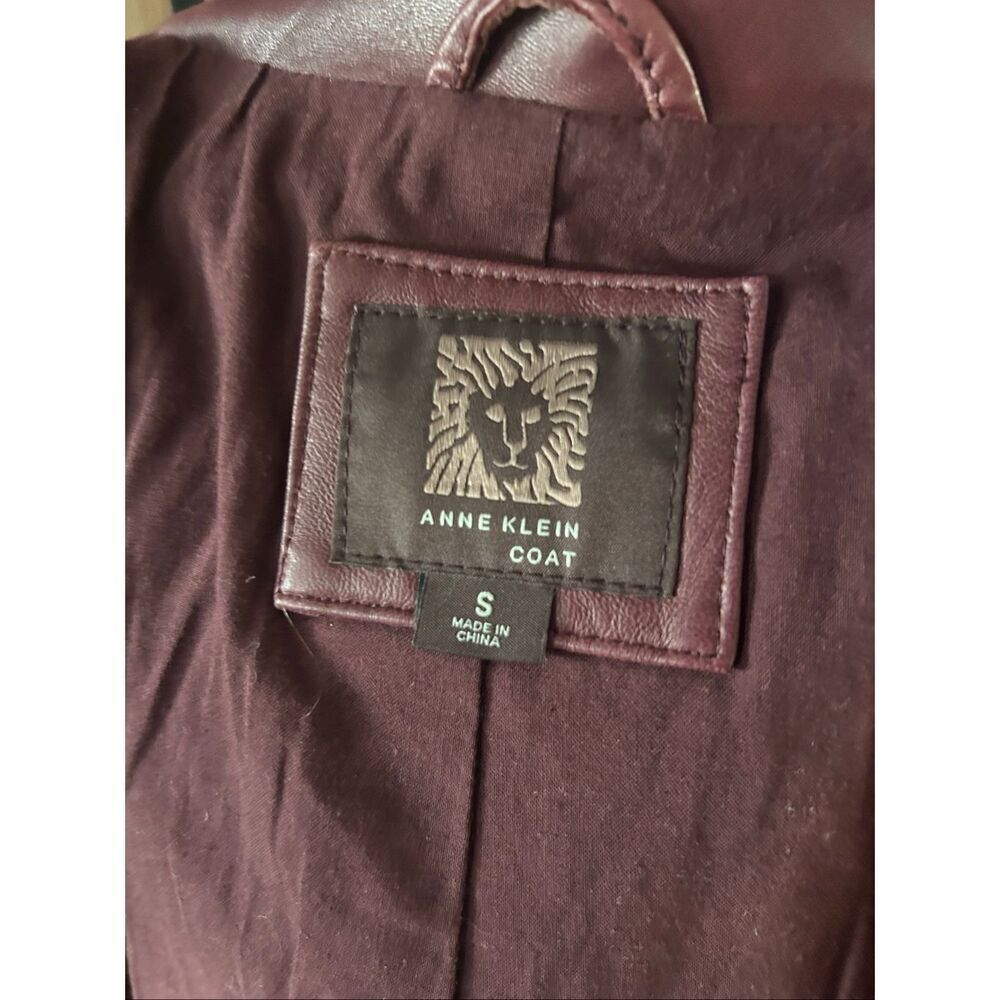 Anne Klein Women's Genuine Real Leather Soft Burgundy Jacket Moto Biker Jacket S - Picture 7 of 9